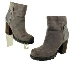 Sam Edelman Gray Suede Franklin Heeled Ankle Bootie Womens Size 9.5